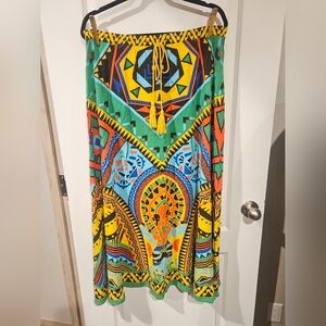 Flying Tomato Boho Colorful Geometric Pattern Maxi Skirt Size Small